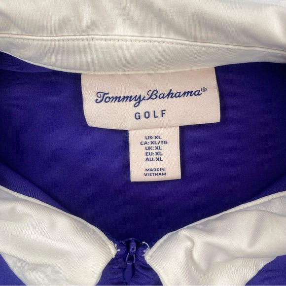 Tommy Bahama Women's Sleeveless Golf Top Blue with White Collar Size XL - Picture 3 of 7